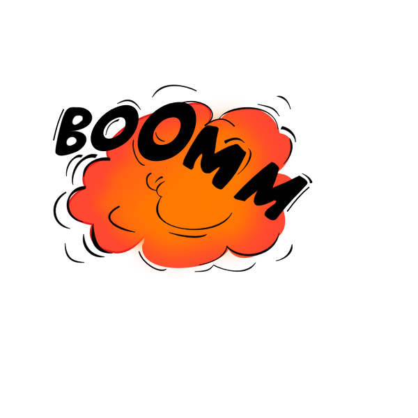 SVG Orange and black boomm sign vector image