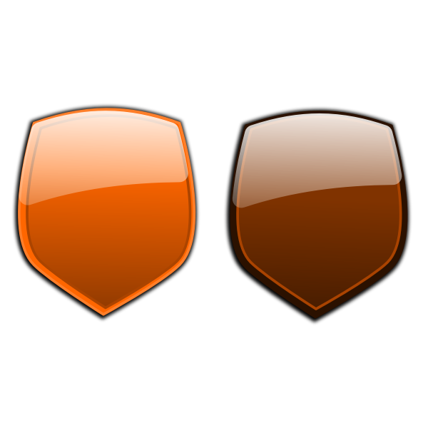 SVG Orange and brown shields vector clip art