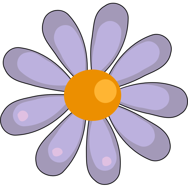 SVG Orange and purple flower illustration