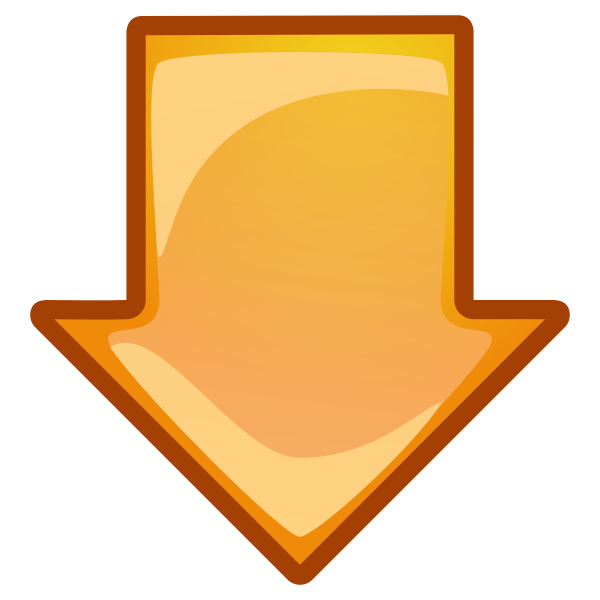 SVG Orange arrow pointing down vector clip art