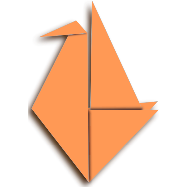 SVG Orange bird origami illustration