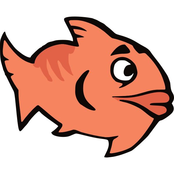 SVG Orange cartoon fish