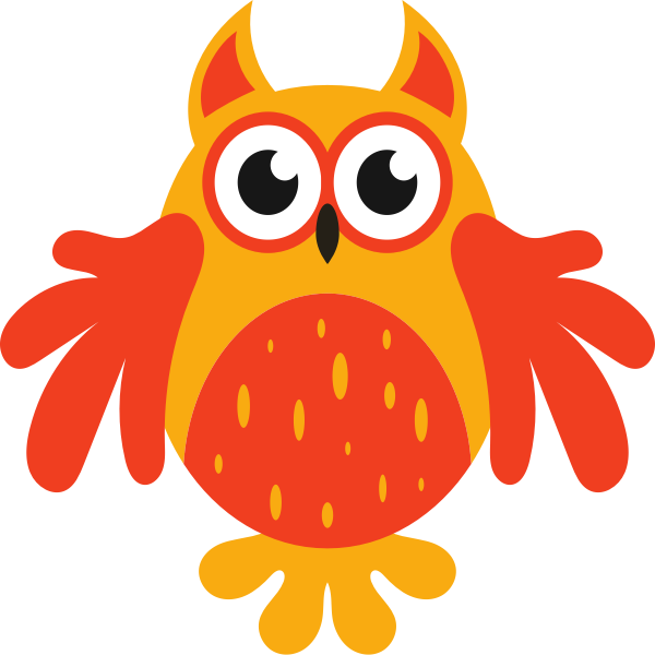 SVG Orange cartoon owl