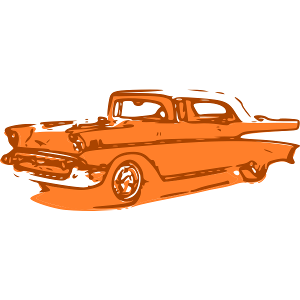 SVG Orange classic car vector clip art