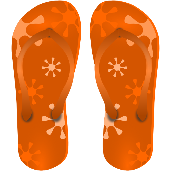 SVG Orange flipflops vector illustration