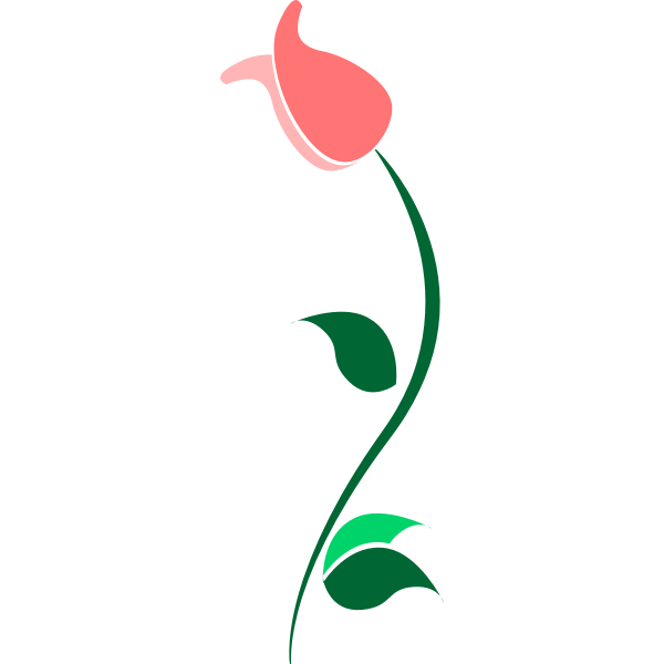 SVG orange flower with stem