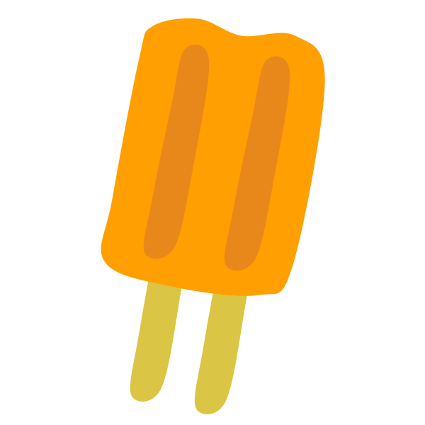 SVG Orange icecream on stick vector drawing