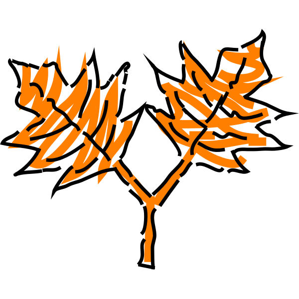 SVG Orange leaves drawing vector image