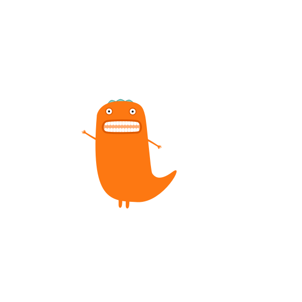 SVG Orange Monster vector illustration