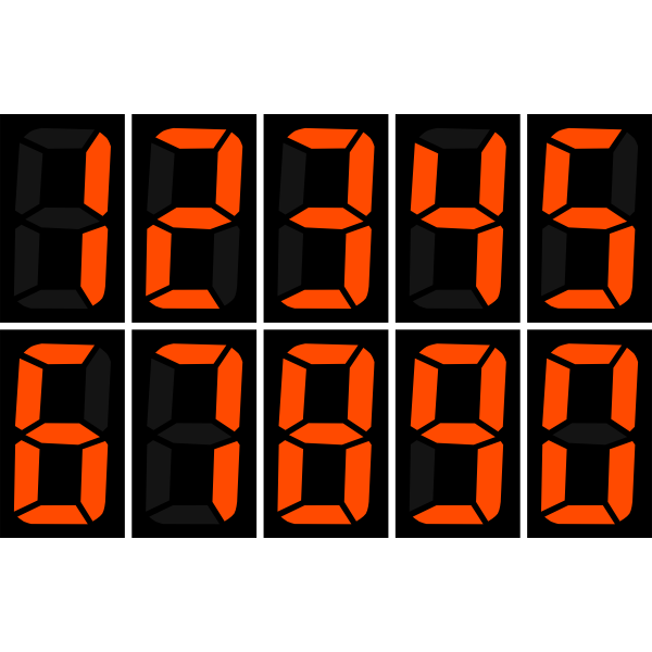 SVG Orange numbers on display