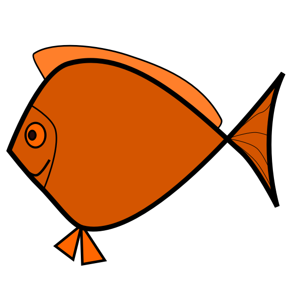 SVG Orange outlined fish