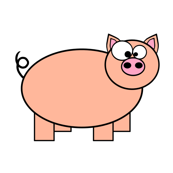 SVG Orange pig with big eyes vector drawing