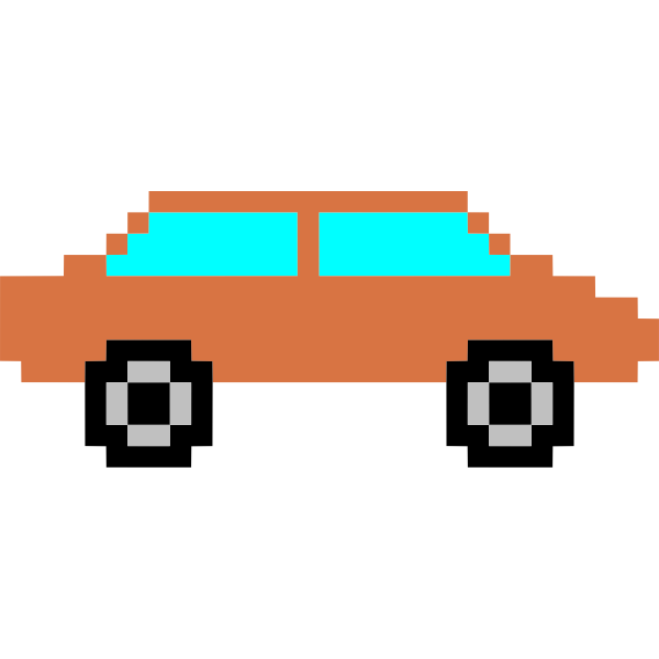 SVG orange pixel car