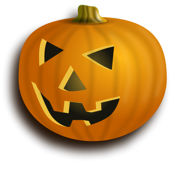 SVG Orange pumpkin lantern with shadow vector image