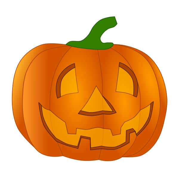 SVG Orange smiling pumpkin vector clip art