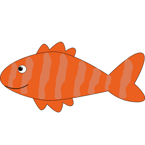 SVG Orange striped fish vector illustration