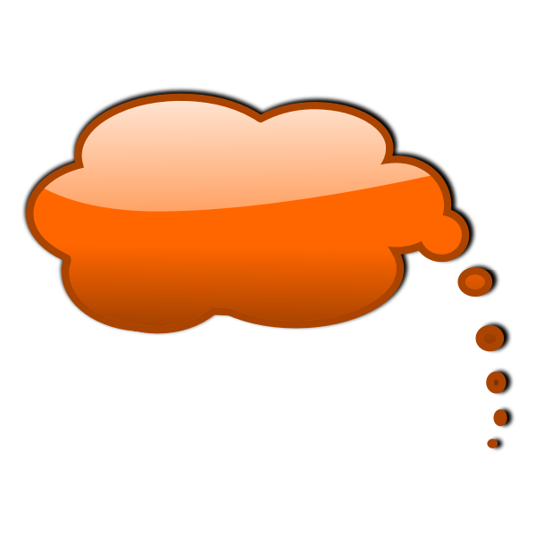 SVG Orange thinking bubble vector illustration