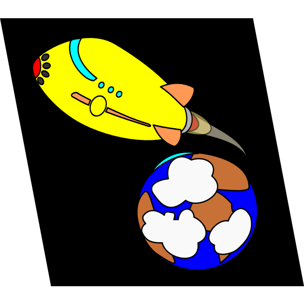 SVG Orbiting spaceship vector image