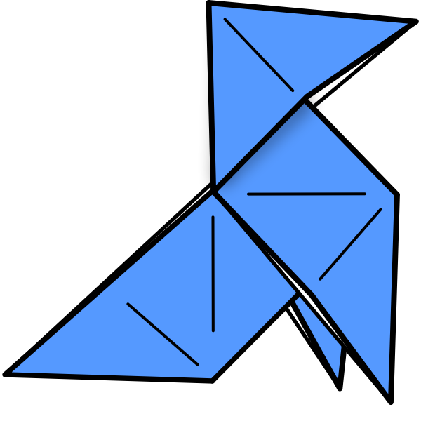 SVG Origami bird in flight vector image