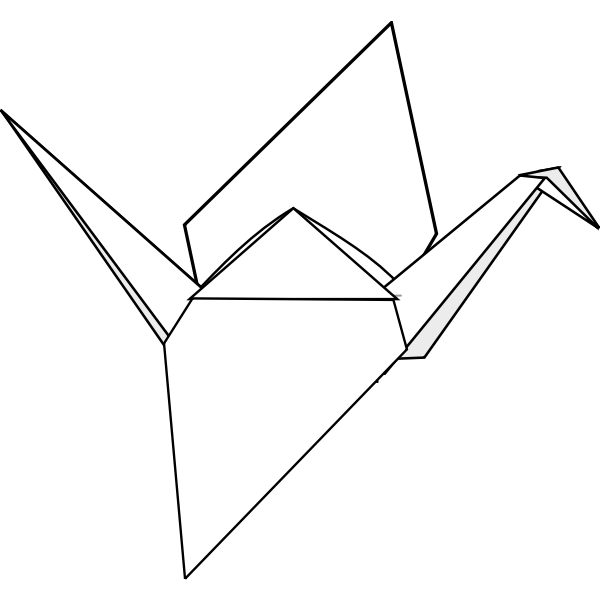SVG Origami crane vector graphics