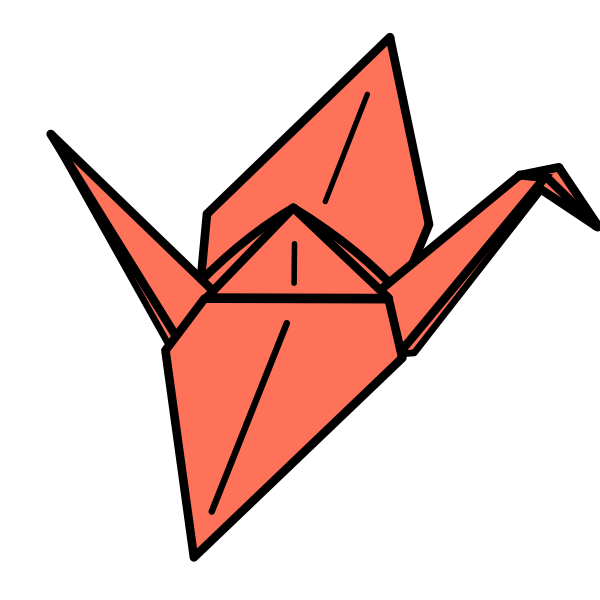 SVG Origami crane vector image