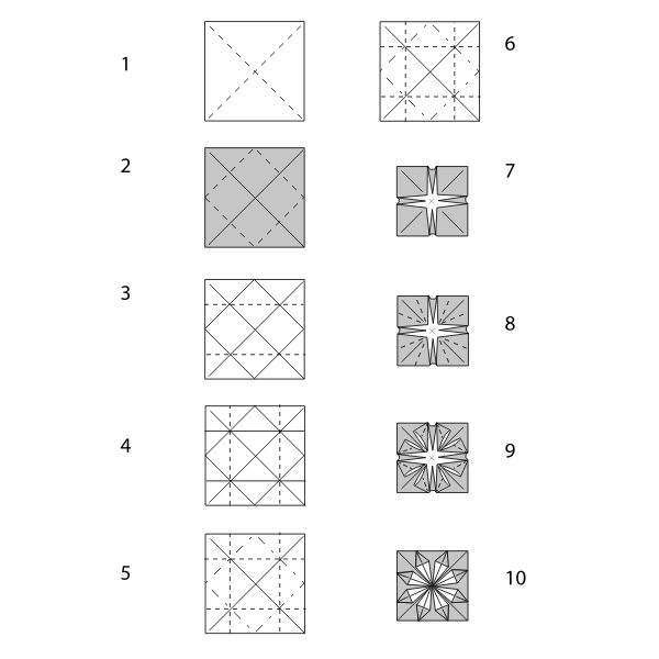 SVG Origami decoration instructions vector illustration