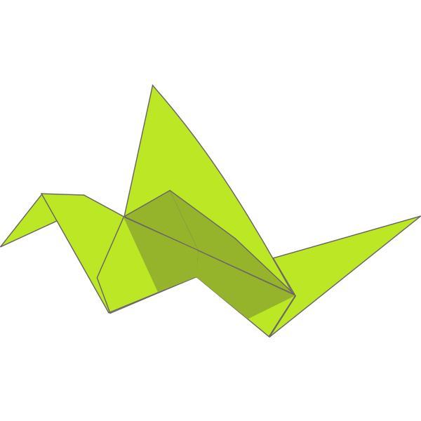 SVG Origami flying bird color drawing