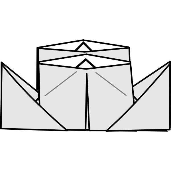 SVG Origami steamer vector drawing