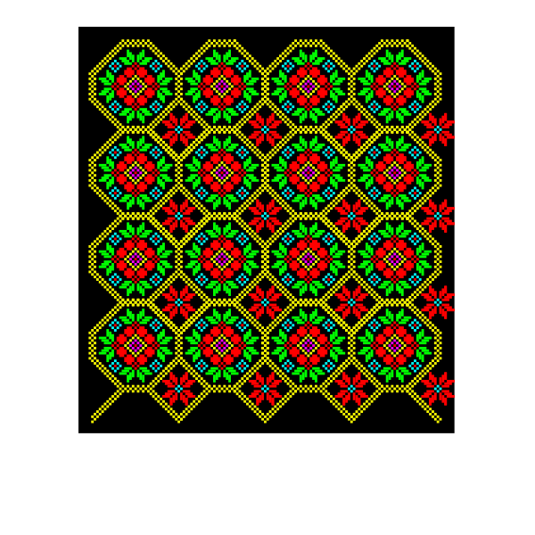 SVG ornament many roses