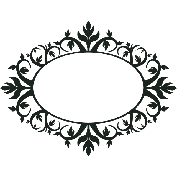 SVG Ornamental oval frame vector clip art