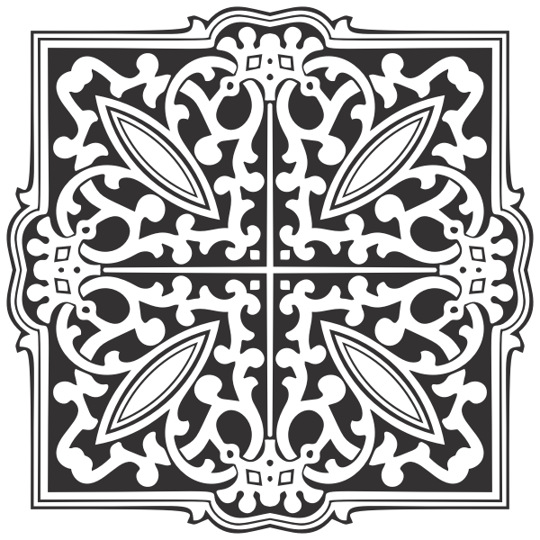 SVG Ornamental panel in black and white