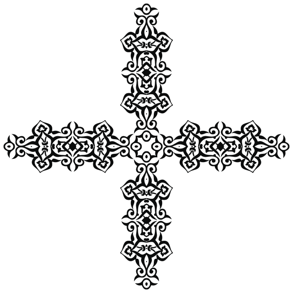 SVG Ornamented Cross Monochrome Art