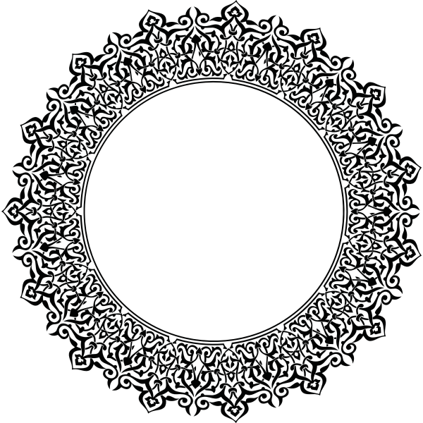 SVG Ornamented round border frame vector clip art