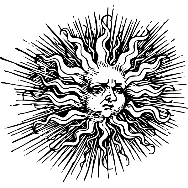 SVG Ornamented sun vector illustration