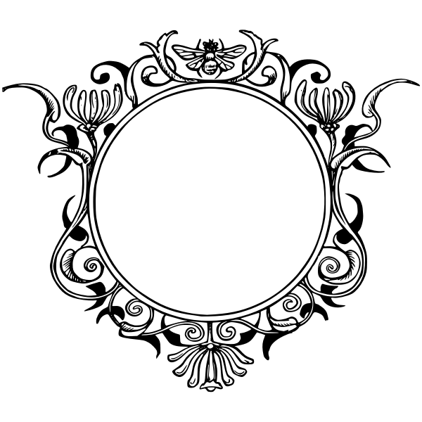 SVG Ornate frame in black and white