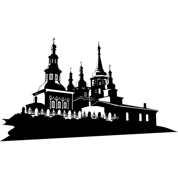 SVG Orthodox Church in Irkutsk vector illustration