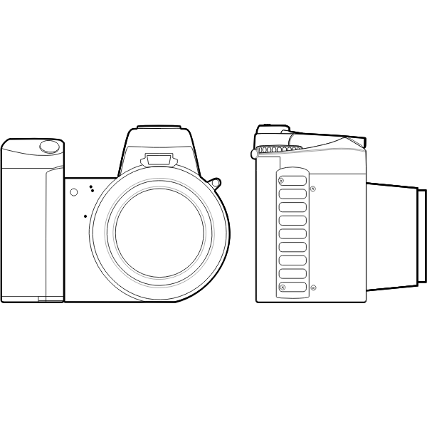 SVG Orthographic vector drawing of camera