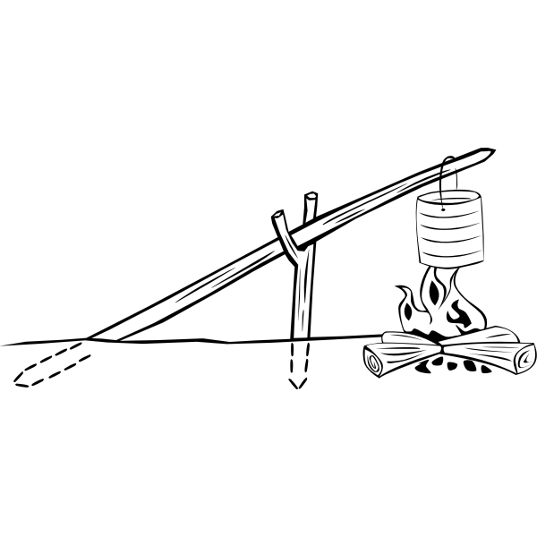 SVG Outdoor cooking crane vector clip art