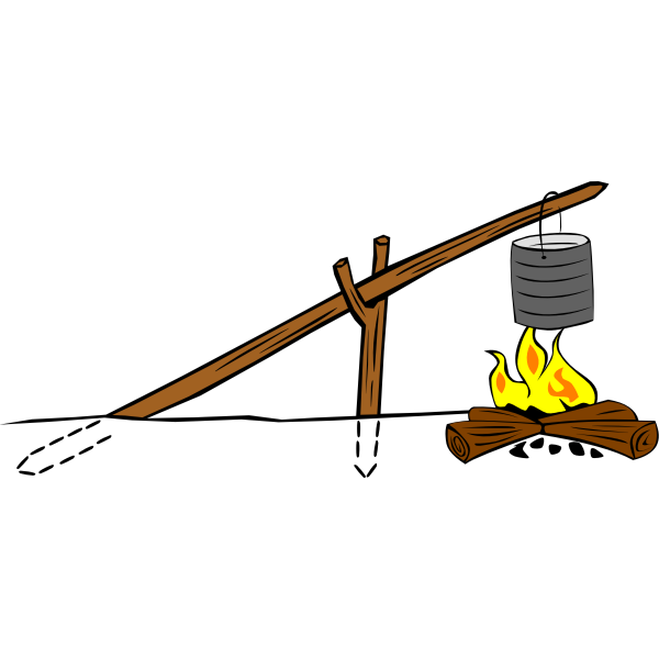 SVG Outdoor cooking crane vector image
