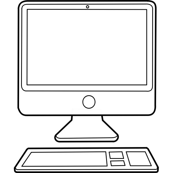 SVG Outline desktop computer configuration vector image