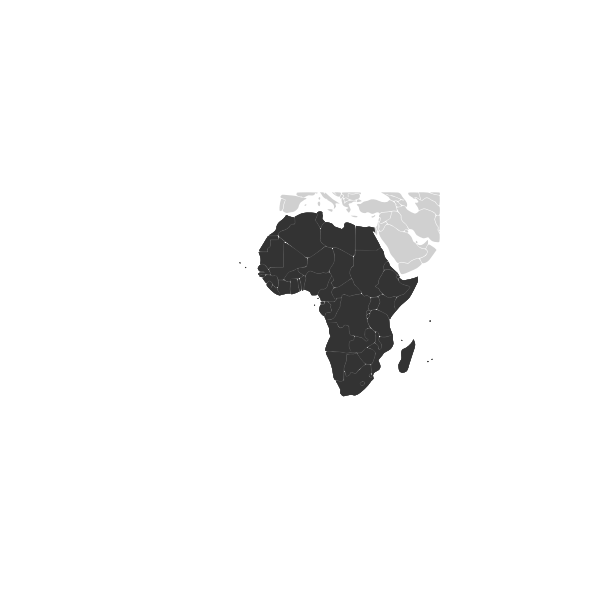 SVG Outline map of African continent vector image