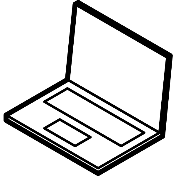 SVG Outline vector image of laptop