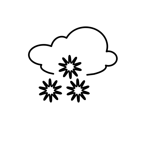 SVG Outline weather forecast icon for snow vector illustration