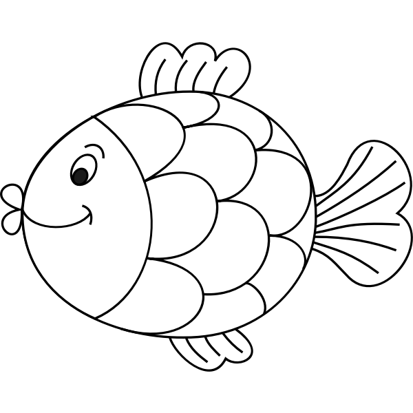 SVG Outlined cartoon fish