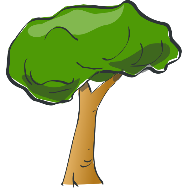 SVG Outlined cartoon tree