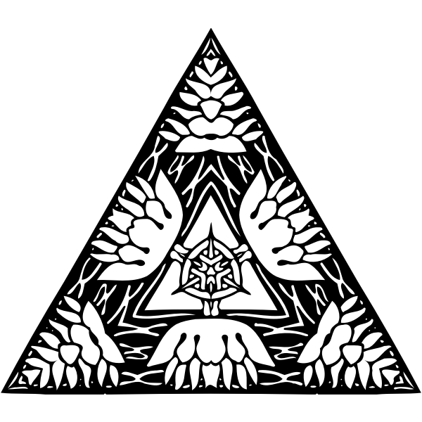 SVG Outlined ornamental triangle
