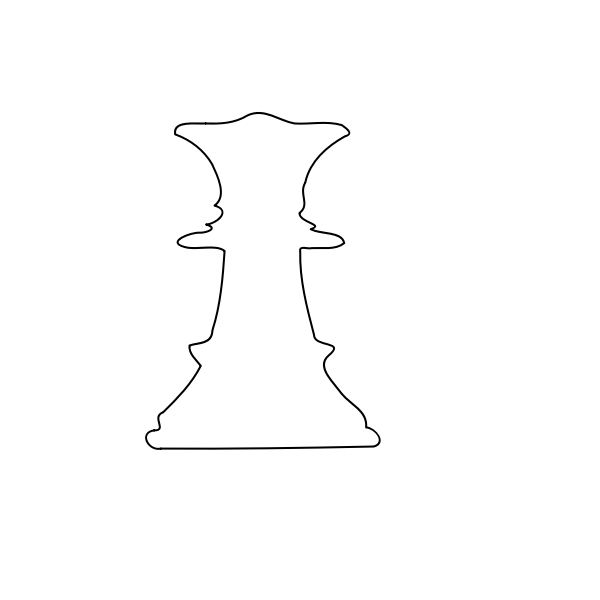 SVG Outlined white queen