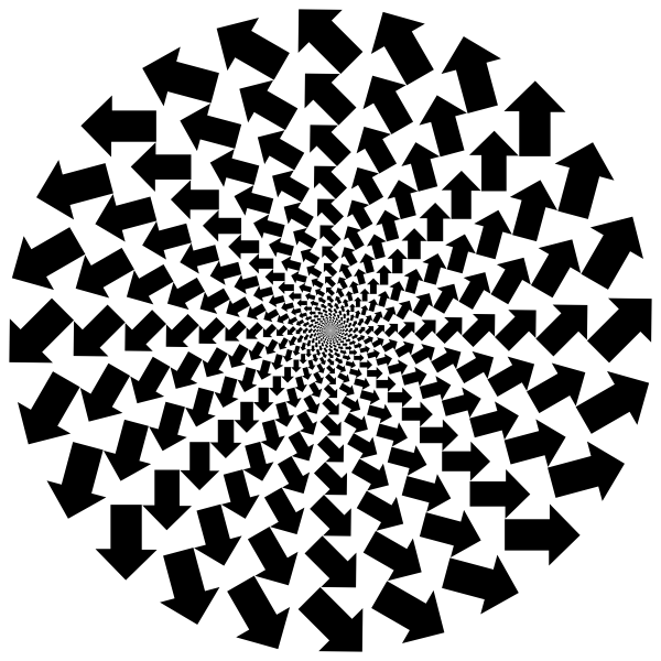 SVG Outward arrows vortex vector silhouette