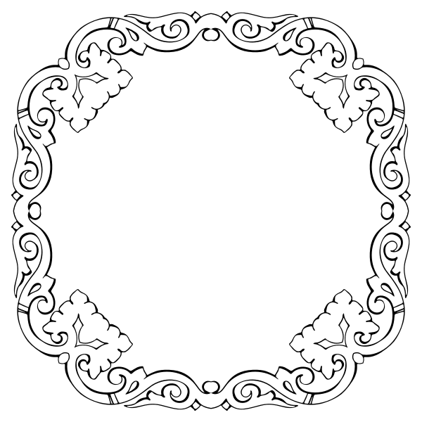 SVG Oval flowery mirror support