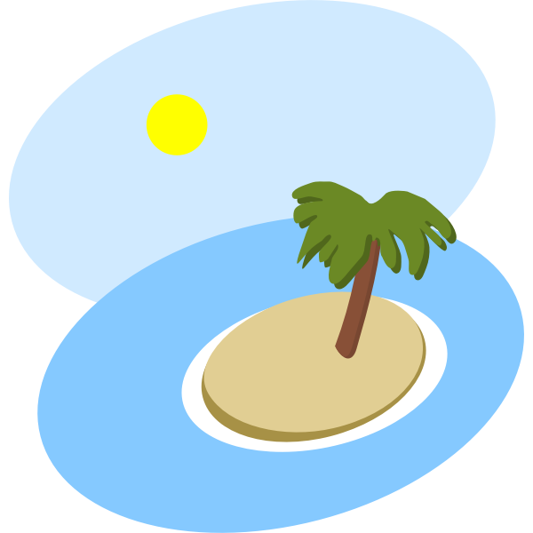 SVG Oval island scenery vector image